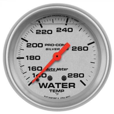 AutoMeter - AutoMeter 4631 Ultra-Lite Mechanical Water Temperature Gauge 140-280°F/6' 2-5/8