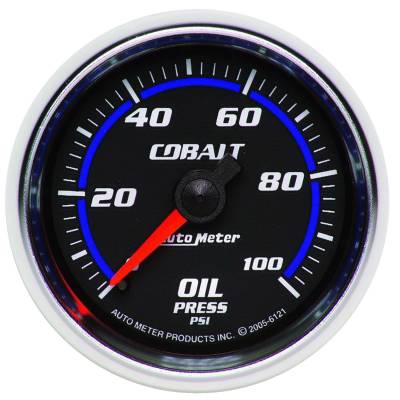 AutoMeter - AutoMeter 6121 Cobalt Mechanical Oil Pressure Gauge 0-100PSI 2-1/16"