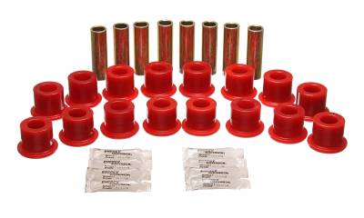 Energy Suspension - Energy Suspension 3.3189R Control Arm Bushing Set Front/Rear Polyurethane Red