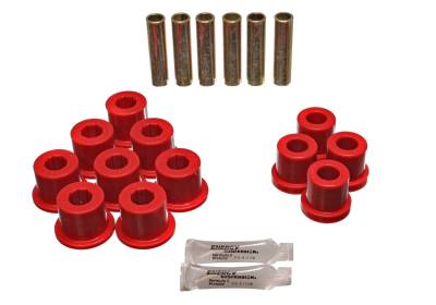 Energy Suspension - Energy Suspension 3.2108R Leaf Spring Bushing Set Polyurethane Red