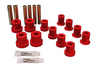 Energy Suspension - Energy Suspension 3.2112R Leaf Spring Bushing Set Front Polyurethane Red