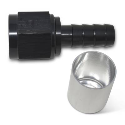 Russell - Russell 610523 ProClassic Crimp On Hose End Straight End Black/Clear -08AN