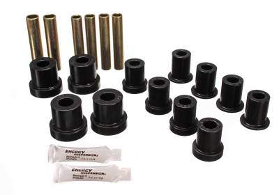 Energy Suspension - Energy Suspension 3.2112G Leaf Spring Bushing Set Front Polyurethane Black