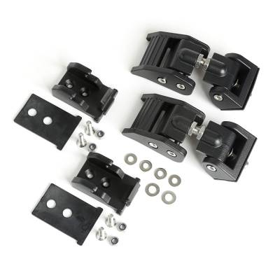 Rugged Ridge - Rugged Ridge Adjustable Aluminum Hood Catch Kit Black 11210.17