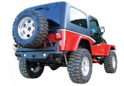 Rampage - Rampage 76610 Rear Recovery Bumper Steel for 87-06 Jeep Wrangler TJ/YJ