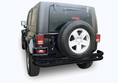 Rampage - Rampage 88648 Rear Double Tube Bumper for 07-18 Jeep Wrangler JK