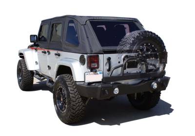 Rampage - Rampage 88606 Rear Recovery Bumper w/Swing Away Tire Mount for 07-18 Wrangler JK