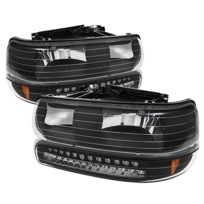 xTune Auto - xTune Auto 5069467 Crystal Front Headlight Kit Black/Clear