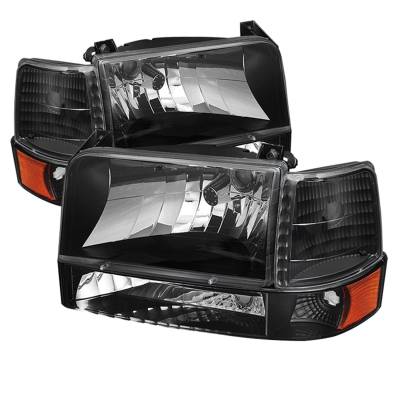 Spyder Auto - xTune Auto 5073136 Black/Clear Crystal Front Headlight Kit for Ford Bronco/F150