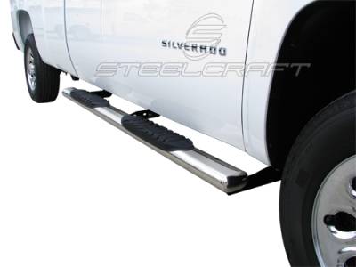 Steelcraft - Steelcraft 402119 5" Stainless Oval Side Bar 99-14 Silverado/Sierra Exten Cab