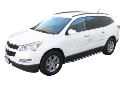 Steelcraft - Steelcraft 103800 Black Running Boards w/SS Trim 07-17 Acadia Enclave Traverse