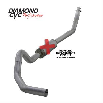 Diamond Eye Performance - Diamond Eye K4212A-RP 4" Turbo-Back Muffler Delete Exhaust System Aluminized