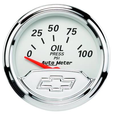 AutoMeter - AutoMeter 1327-00408 Elec Oil Pressure Gauge 0-100PSI 2-1/16" for Heri Bowtie