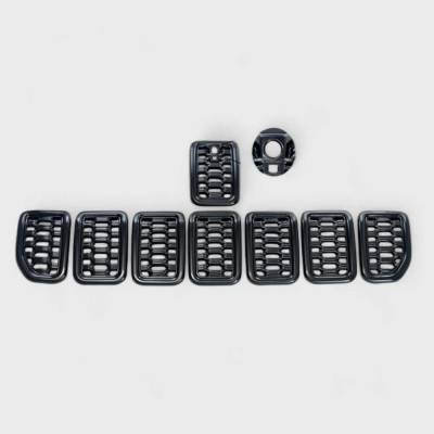 Trim Illusion - Trim Illusion ABS6534BLK Black Front Grille Overlay for 21-25 Grand Cherokee WL