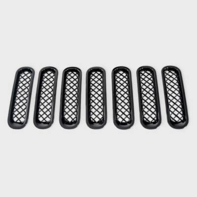 Trim Illusion - Trim Illusion ABS6414BLK Black Front Grille Overlay for 07-18 Wrangler JK