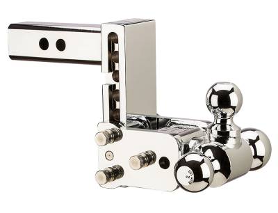 B&W Trailer Hitches - B&W Hitch TS10048C 2" Shank Tow & Stow 5" Drop Triple Ball Mount Chrome