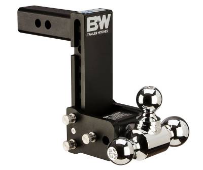 B&W Trailer Hitches - B&W Hitch TS10049B 2" Shank Tow & Stow 7" Drop Triple Ball Mount Black
