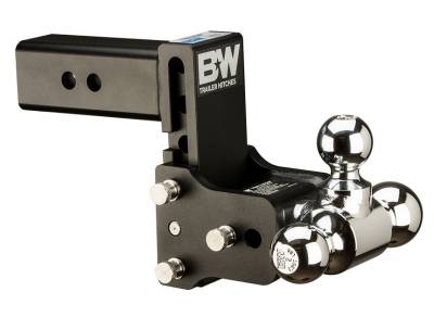 B&W Trailer Hitches - B&W Hitch TS20048B 2.5" Shank Tow & Stow 5" Drop Triple Ball Mount Black
