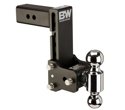 B&W Trailer Hitches - B&W Hitch TS20040B 2.5" Shank Tow & Stow 7" Drop Dual Ball Mount Black