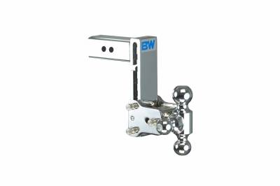 B&W Trailer Hitches - B&W Hitch TS20049C 2.5" Shank Tow & Stow 7" Drop Triple Ball Mount Chrome