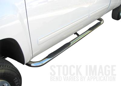 Steelcraft - Steelcraft 202327 3" Stainless Round Step Bar for 19-25 Silverado/Sierra Std Cab