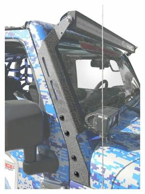 Steinjager - Steinjager 50" Upper Windshield Light Bracket Kit-Gray for Jeep JK J0047370