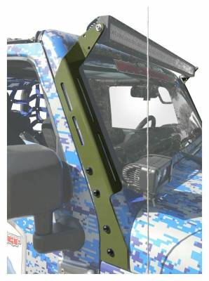 Steinjager - Steinjager 50" Upper Windshield Light Bracket Kit-Green for Jeep JK J0047367