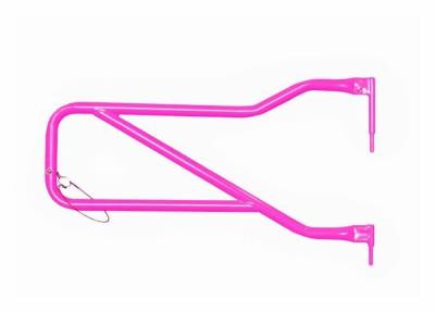Steinjager - Steinjager Front Tubular Trail Doors-Hot Pink for Wrangler JK J0046381