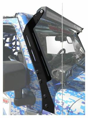 Steinjager - Steinjager 50" Upper Windshield Light Bracket Kit Black for Jeep JK J0047359