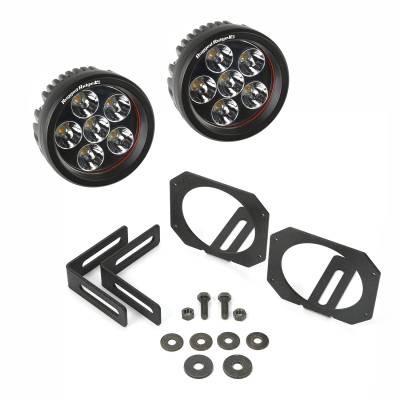 Rugged Ridge - Rugged Ridge Bumper Light Mounts w/3.5" Round LEDs Black 11232.27