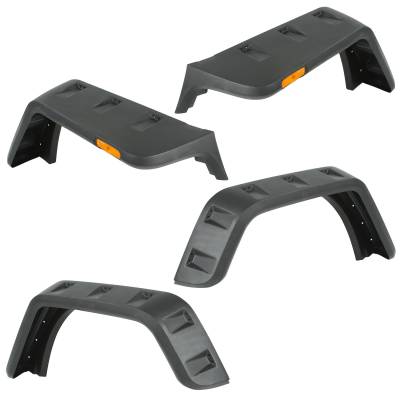 Rugged Ridge - Rugged Ridge Hurricane Flat Style Fender Flare Kit Black 11640.25