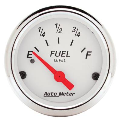 AutoMeter - AutoMeter 1317 Arctic White Fuel Level Gauge 2-1/16" Short Sweep