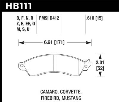 Hawk Performance - Hawk Performance HT-10 Motorsports Brake Pads HB111S.610
