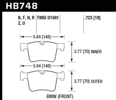 Hawk Performance - Hawk Performance HPS High Performance Street Brake Pads HB748F.723