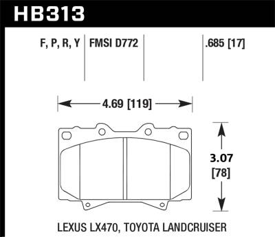 Hawk Performance - Hawk Performance LTS Light Truck & SUV Brake Pads HB313Y.685
