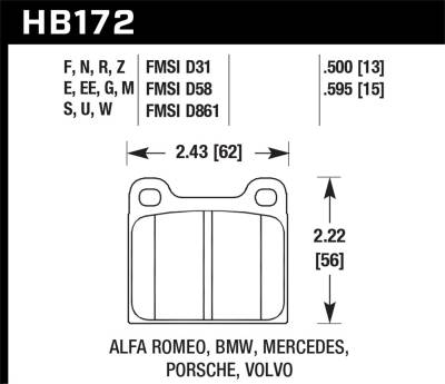 Hawk Performance - Hawk Performance HB172F.595 HPS High Performance Street Brake Pads