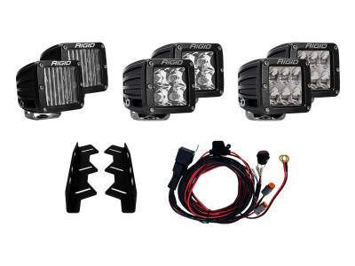 Rigid Industries - Rigid Industries 41610 D-Series LED Triple Fog Light Kit 17-19 Ford F150 Raptor