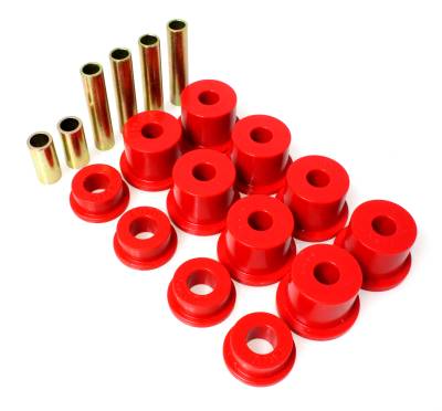 Energy Suspension - Energy Suspension 4.2121R Leaf Spring Bushing Set Front Polyurethane Red