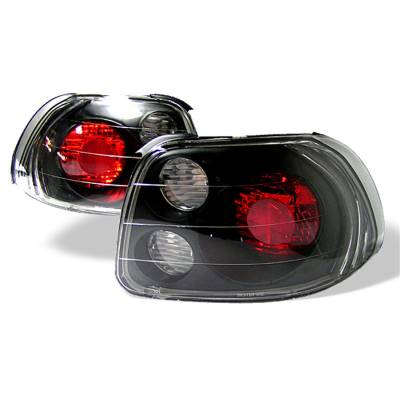 Spyder Auto - Spyder Auto 5005168 Black/Clear Euro Style Taillights for 93-97 Civic del Sol