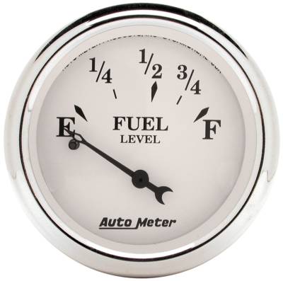 AutoMeter - AutoMeter 1607 Old Tyme White Fuel Level Gauge 2-1/16" Short Sweep GM