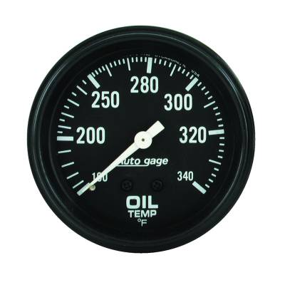AutoMeter - AutoMeter 2314 Autogage Oil Temp Mech Gauge 100-340 °F/6' 2-5/8" Full Sweep