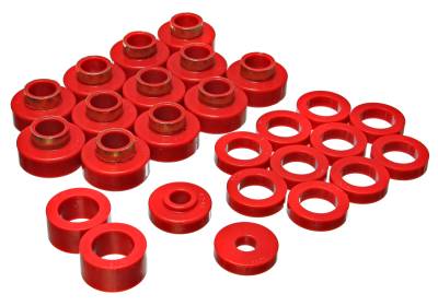 Energy Suspension - Energy Suspension 2.4104R Body Cab Mount Set Polyurethane Red