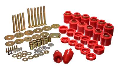 Energy Suspension - Energy Suspension 2.4108R Red Polyurethane Body Mount Set