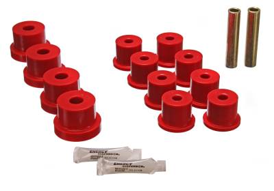 Energy Suspension - Energy Suspension 3.2101R Leaf Spring Bushing Set Polyurethane Red