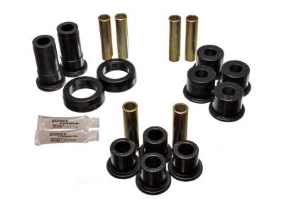 Energy Suspension - Energy Suspension 4.2124G Rear Leaf Spring Bushing Set Polyurethane Black