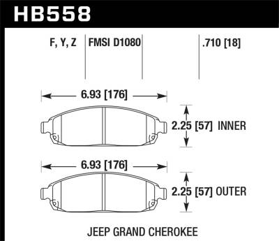 Hawk Performance - Hawk Performance LTS Light Truck & SUV Brake Pads HB558Y.710