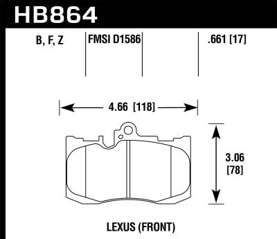 Hawk Performance - Hawk Performance HPS High Performance Street Brake Pads HB864F.661