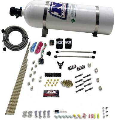 Nitrous Express - Nitrous Express 93006-15 8Cyl Dry Direct Port Nitro System 100-600HP 15lb Bottle
