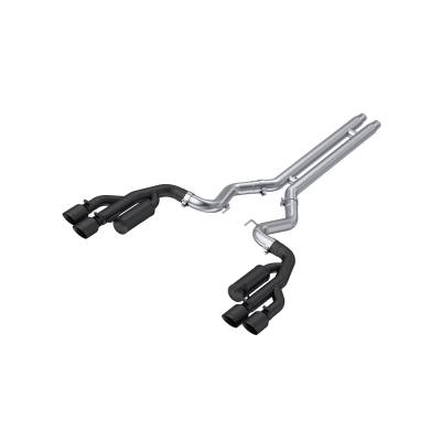 MBRP Exhaust - MBRP Exhaust S7207BLK 3" Cat-Back Dual Rear Exit Quad Tips Race Version Black