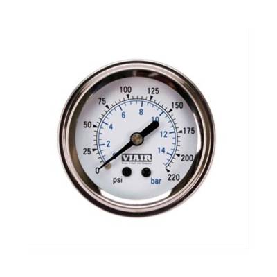 Viair - Viair 90089 Air Tank Pressure Gauge Pack White Face 220 PSI w/1/4 OD Fittings